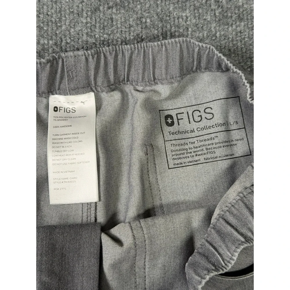 Figs Cairo Cargo Scrub Pants Men Large Gray Technical Collection TM3001S PO 2771